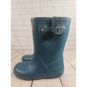 Hunter Little Kid's First Classic Teal Slip-On Rain Boots US Toddler Size 9B